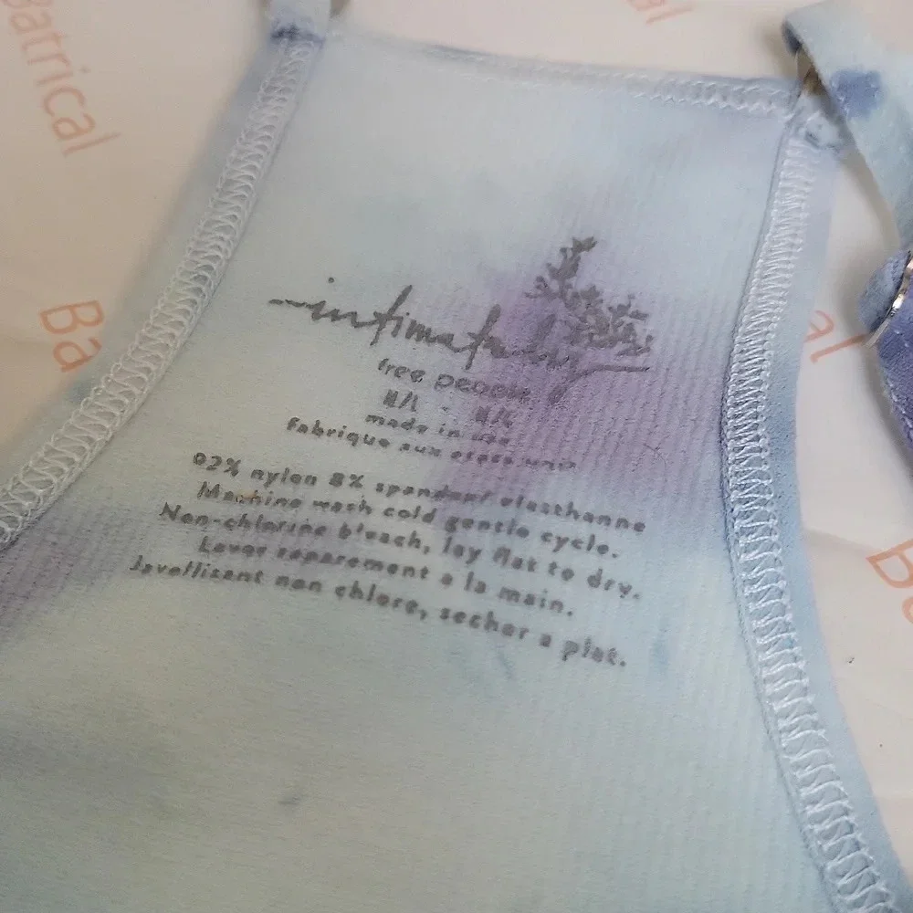 Free People Intimately Seamless Ribbed Cami Bodysuit Custom Tulip Tie Dye